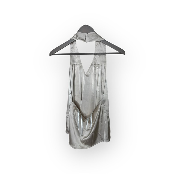 Superdown Amerie Pleated Halter Top in Bone Size XXS - Picture 6 of 10